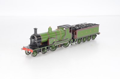 Lot 645 - A Martin Finney O Gauge Finescale kit LSWR T9 (London and South Western Railway) No 117 4-4-0 locomotive and tender accredited as built and painted by Chris Weston with Alan Harris Wheels