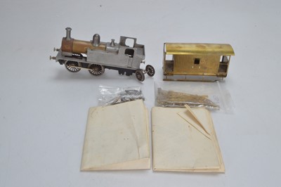 Lot 656 - CCW Model O Gauge Tank Locomotive GWR 48xx class part built loco and an unknown kit part built brass brake van (2)