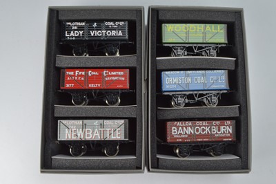 Lot 762 - ACE Trains O Gauge Coal Wagons Sets 7 Scottish A and Set 8 Scottish B (2 boxes)