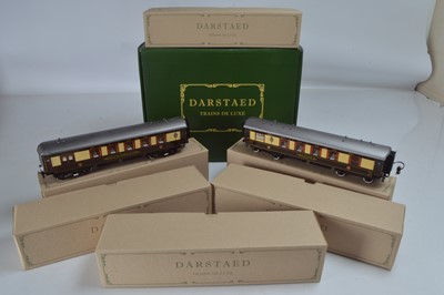 Lot 782 - Darstaed O Gauge trains De Luxe 'Brighton Belle' Pullman Coach Set (6 boxes in carry box)