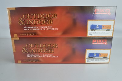 Lot 821 - PIKO G Gauge German Bogie Container Flat Trucks Containertragwagens (2)