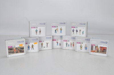 Lot 863 - POLA G Scale Trackside Figure Packs Town and Country Themed (10)