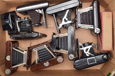 Lot 19 - A Tray of Bakelite Folding Cameras