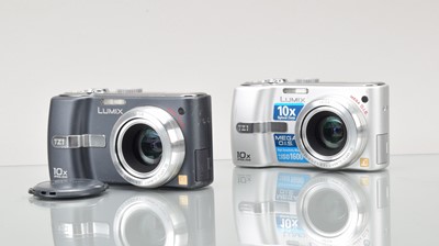 Lot 107 - Two Panasonic Lumix DMC TZ1 Digital Compact Cameras