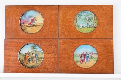 Lot 153 - Twenty Three Round Image of Holy Man & His Encounters With Others Mahogany Mounted Magic Lantern Slides
