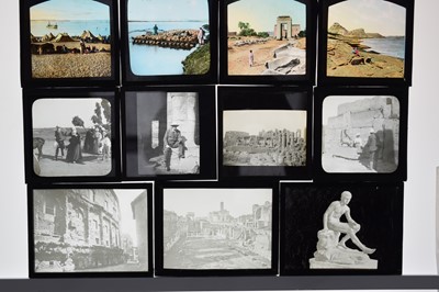 Lot 154 - A Box of 3¼'' B&W Magic Lantern Slides