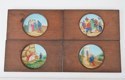 Lot 161 - Two Sets of Mahogany Mounted Magic Lantern Slides