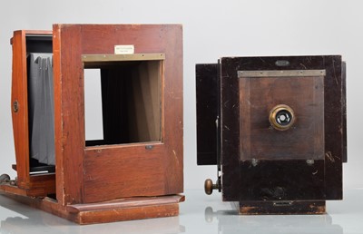 Lot 167 - Two Mahogany & Brass Studio Cameras