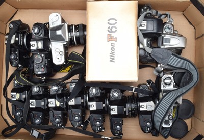 Lot 208 - A Tray of Nikon SLR Cameras
