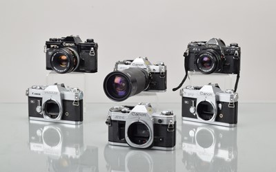 Lot 210 - A Tray of Canon SLR Cameras