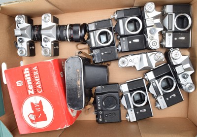 Lot 215 - A Tray of Zenit Cameras