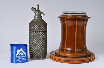 Lot 4 - Wooden wine bottle cooler, coaster