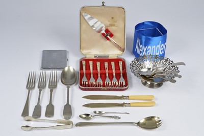 Lot 22 - A collection of silver-plated and metal items