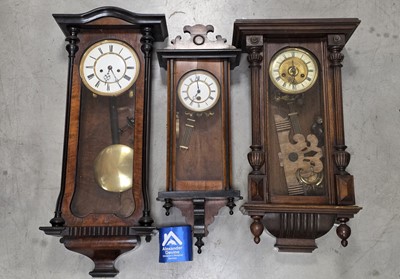 Lot 64 - Three Viennese style regulator wall clocks