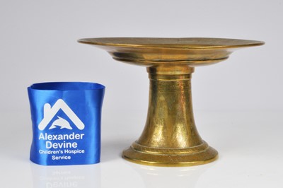 Lot 93 - Middle eastern brass tazza/bowl on stand