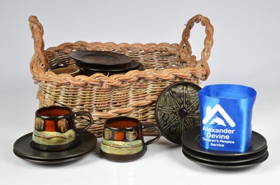 Lot 94 - An English studio glazed pottery tea set