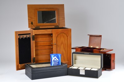 Lot 105 - Group of jewellery and watch cabinets, ring boxes