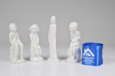 Lot 123 - Four Spode white porcelain figurines