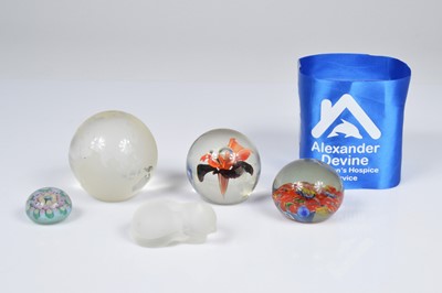 Lot 132 - Five glass paperweights