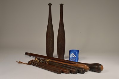 Lot 143 - Collection of truncheons, clubs, juggling batons