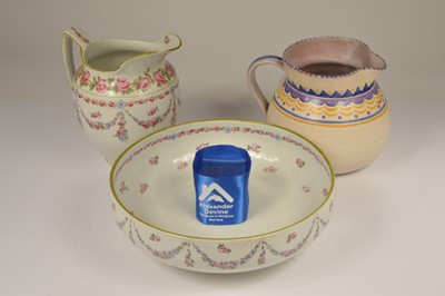 Lot 144 - Edwardian Royal Doulton wash basin and ewer