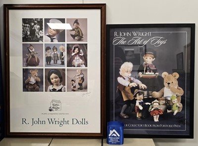 Lot 145 - Two R. John Wright dolls posters, plus a limited edition cricket print