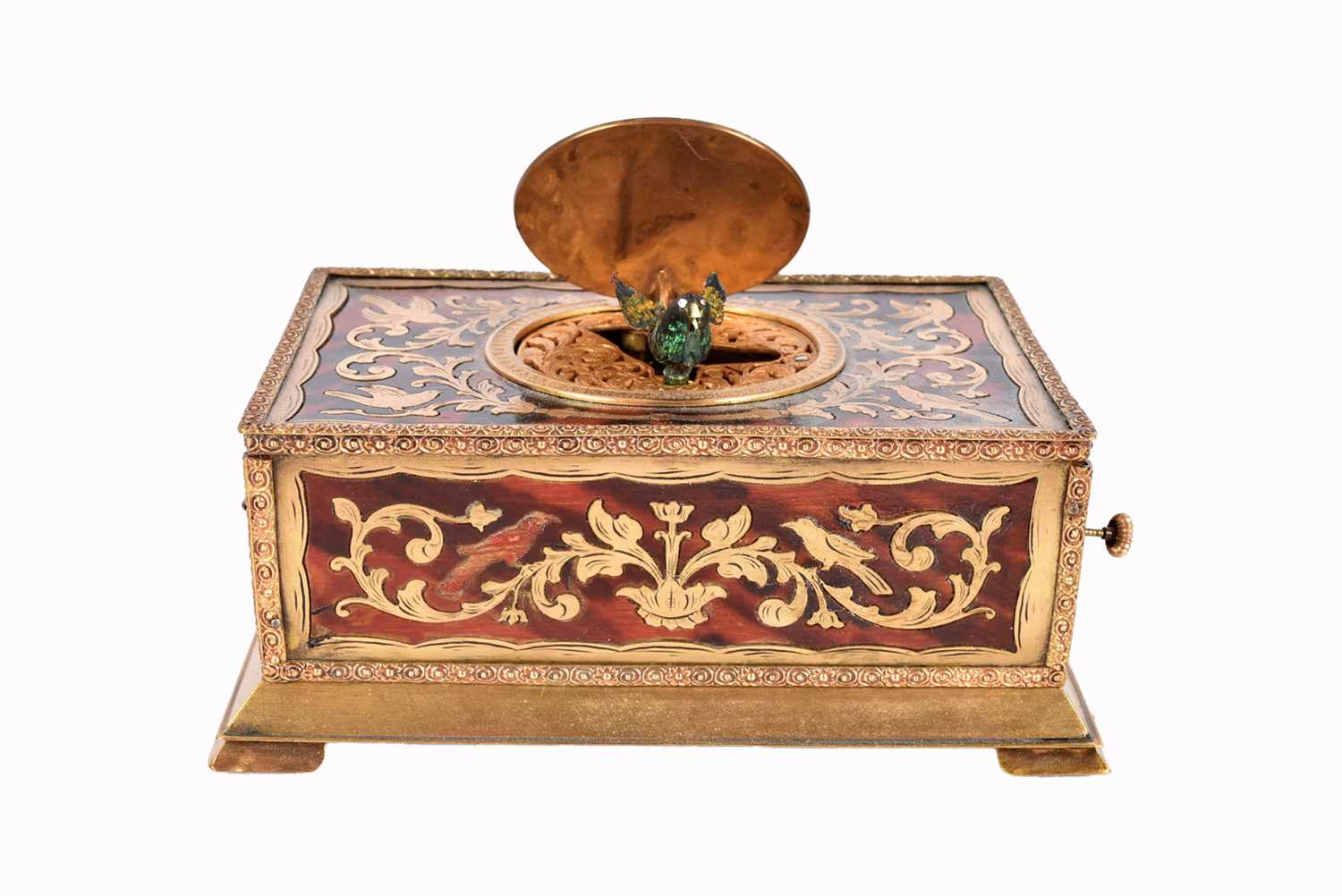 Lot 18 - A 19th Century Red Boulle Work Singing Bird Box