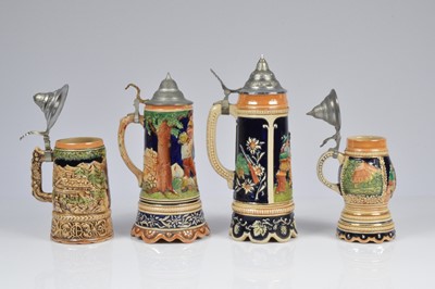 Lot 84 - A collection of four German musical Ceramics beer Stiens