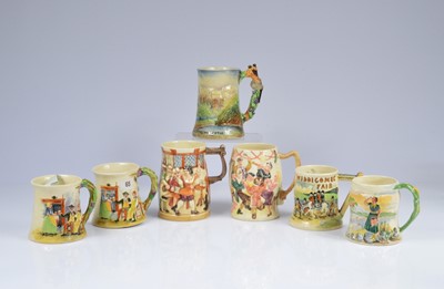 Lot 92 - A collection of seven assorted musical jugs