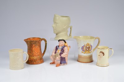 Lot 94 - A collection of six Royal commemorative tankards