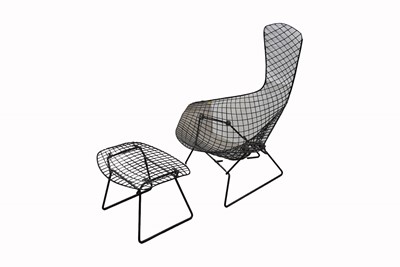 Lot 104 - A Bertoia Birdcage Chair and Foot Stool