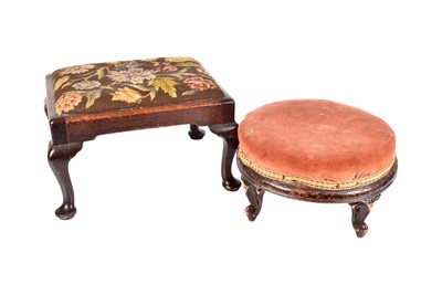 Lot 106 - A mahogany framed embroidered foot stool