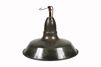 Lot 107 - A vintage industrial dark grey enamel shade