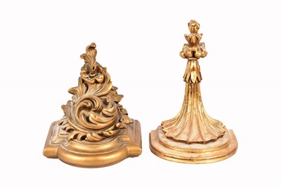 Lot 110 - Two gilt painted plaster wall sconces