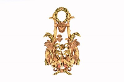 Lot 113 - A carved wooden Oriental Style Gilt Painted Wall Scones