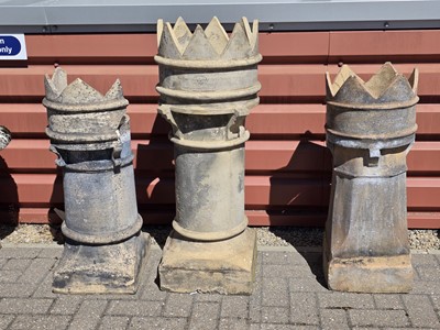 Lot 129 - Three Reclaimed Buff Coloured ''King'' Chimney Pots