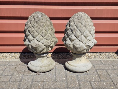 Lot 130 - A pair of Garden Pineapple Finials