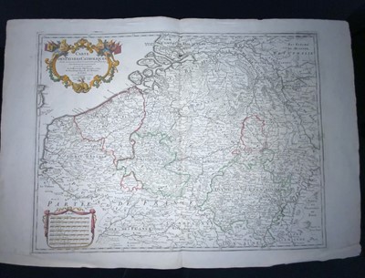 Lot 190 - Maps - 18th Century map of Lowlands Luxemburg Netherlands and Belgium "Carte des Pays Bas Catholiques"