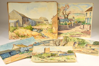 Lot 282 - A collection of six unframed Frances M Blair landscape paintings