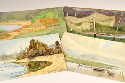 Lot 283 - A collection of four Frances M Blair painted coastal scenes