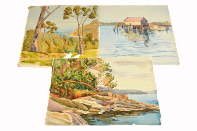 Lot 284 - A collection of three Frances M Blair painted coastal scenes