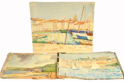 Lot 285 - A collection of three Frances M Blair painted coastal scenes