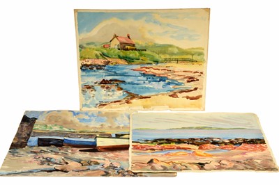 Lot 286 - A collection of three Frances M Blair painted coastal scenes