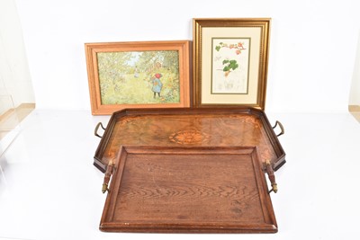 Lot 332 - A Floral Marquetry tray