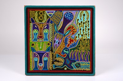 Lot 342 - An original Jose Benitez Sanchez Huichol yarn painting