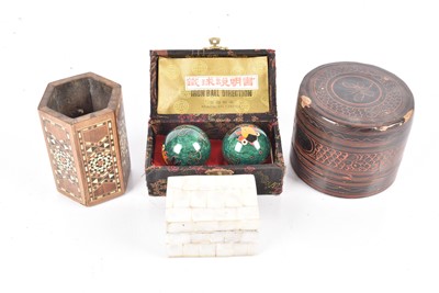 Lot 350 - A boxed pair of Chinese Iron Balls