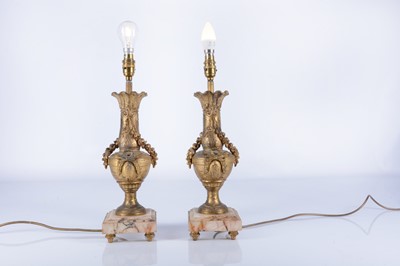 Lot 355 - Pair of Ormolu Gilt Neo Classical Table Lamps (2)