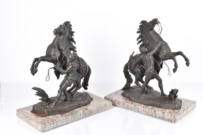 Lot 360 - A pair of Spelter Cheval de Marly Figures