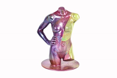 Lot 378 - A cast metal torso sculpture by Gary Scott