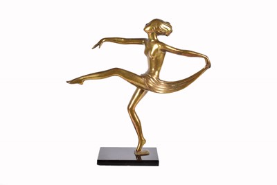 Lot 388 - An Art Deco brass figure of a Dancing Female